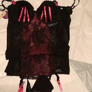 Cacique Intimates & Sleepwear - Cacique Teddy with Bikini Panty and garters Cacique Intimates & Sleepwear - Cacique Teddy with Bikini Panty and garters
